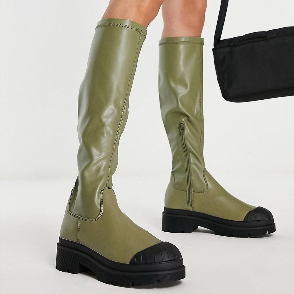 Public Desire “Recognize Boot” In Khaki - UK8/US10 - Brand New